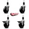 Service Caster 4'' Phenolic Wheel Swivel 1-3/8'' Expanding Stem Caster Set 2 Brakes, 4PK SCC-EX20S414-PHR-2-PLB-2-138 - alternate 4